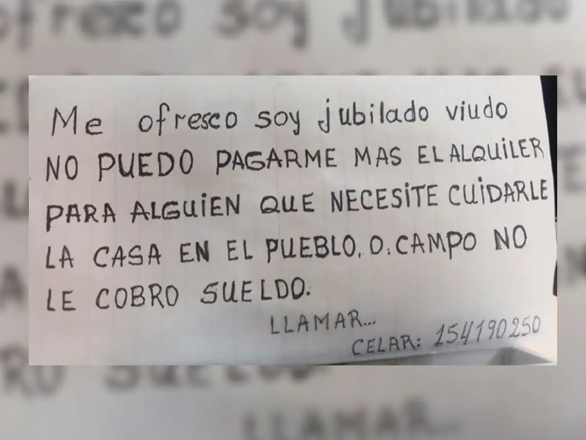 Es jubilado, escribió sus propios carteles buscando casa y su historia tuvo final feliz