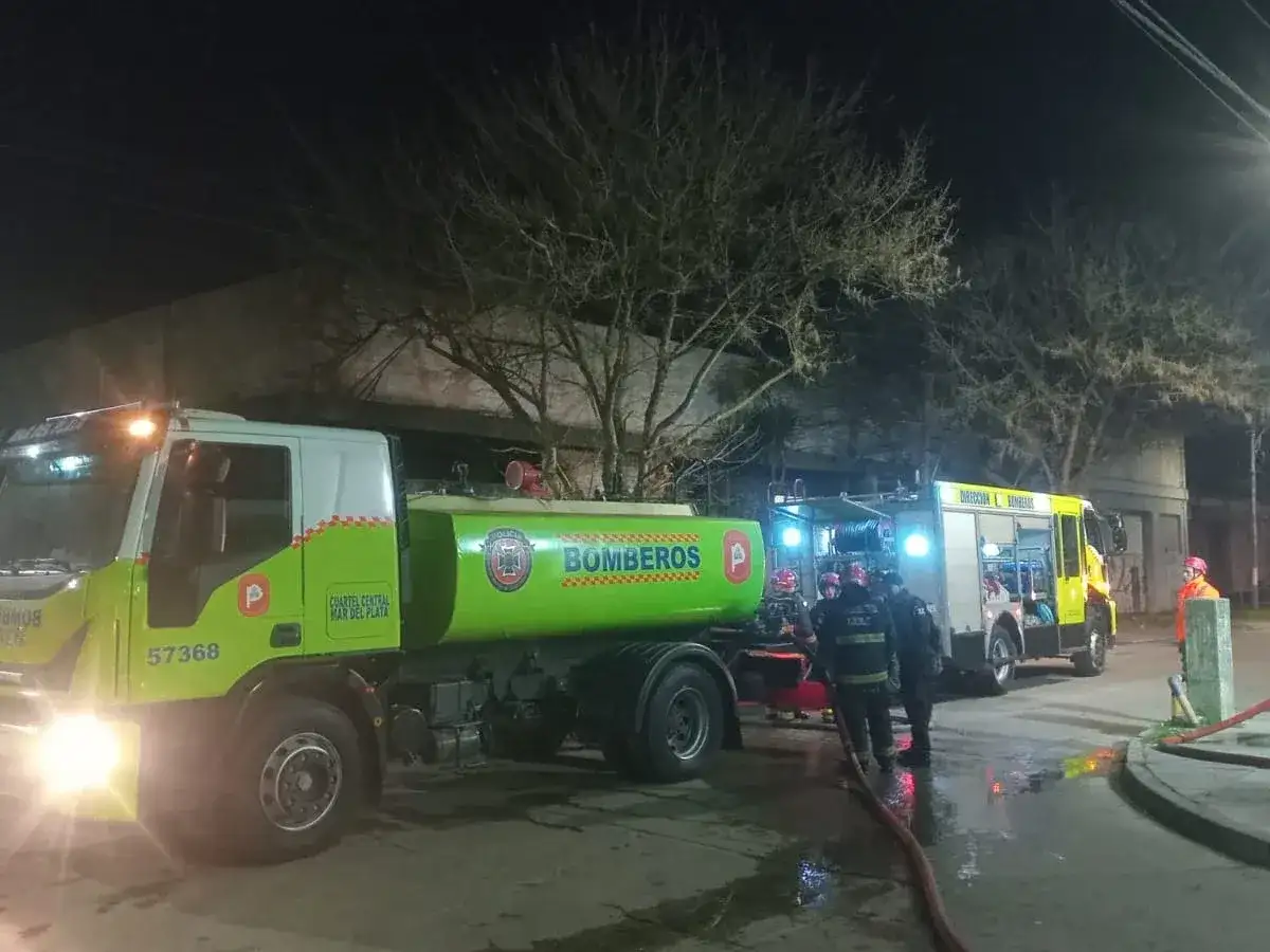 Incendio en un galpón: Bomberos trabajaron para evitar que las llamas se propagaran a un depósito lindero