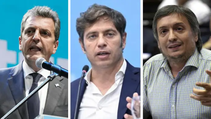 Axel Kicillof, Sergio Massa y Máximo Kirchner (Foto:DIB)
