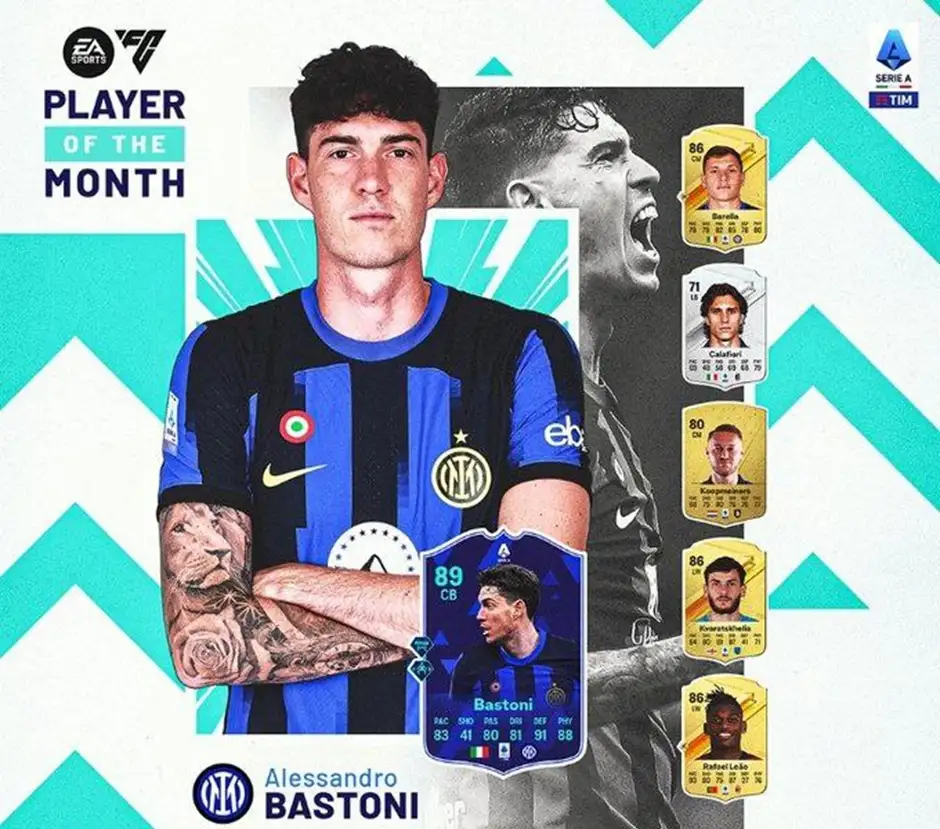 Alessandro Bastoni es el mejor jugador del Campeonato de Italia en marzo de 2024