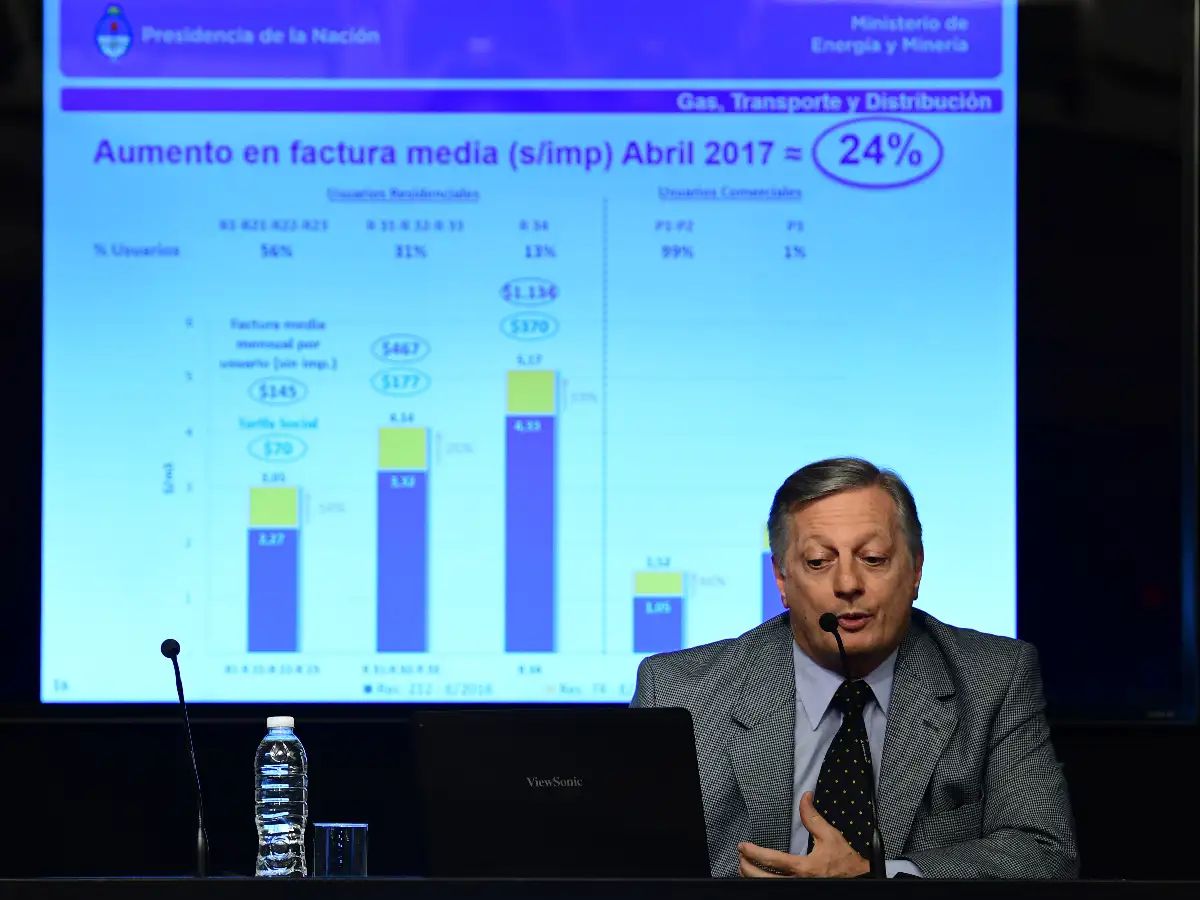 El 71% de los usuarios pagará menos de $ 500 mensuales de gas, dijo Aranguren