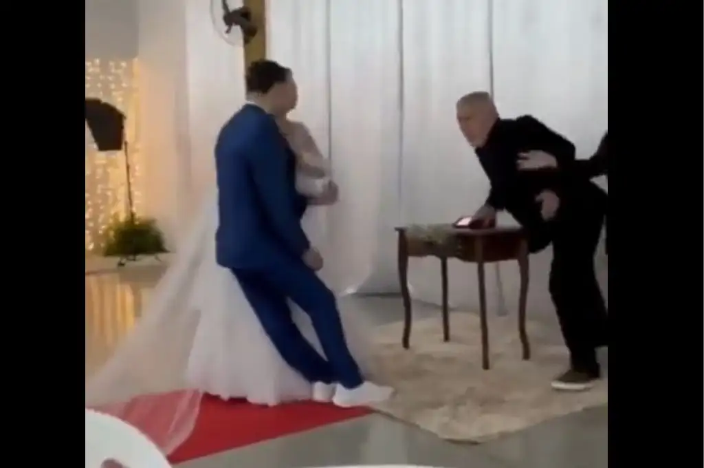 Se desmayó en pleno casamiento