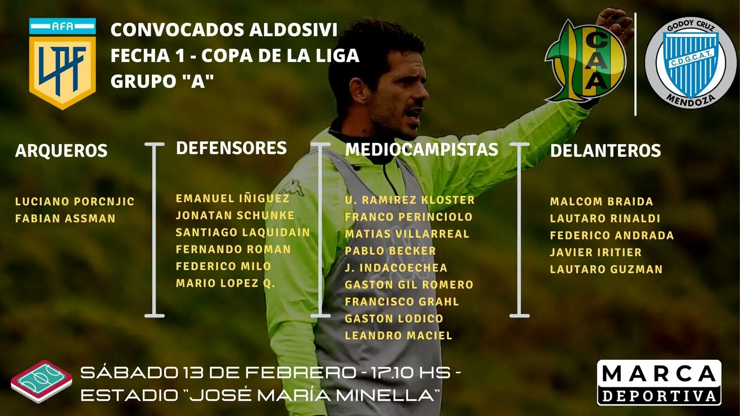 Gago dio su primera lista de concentrados