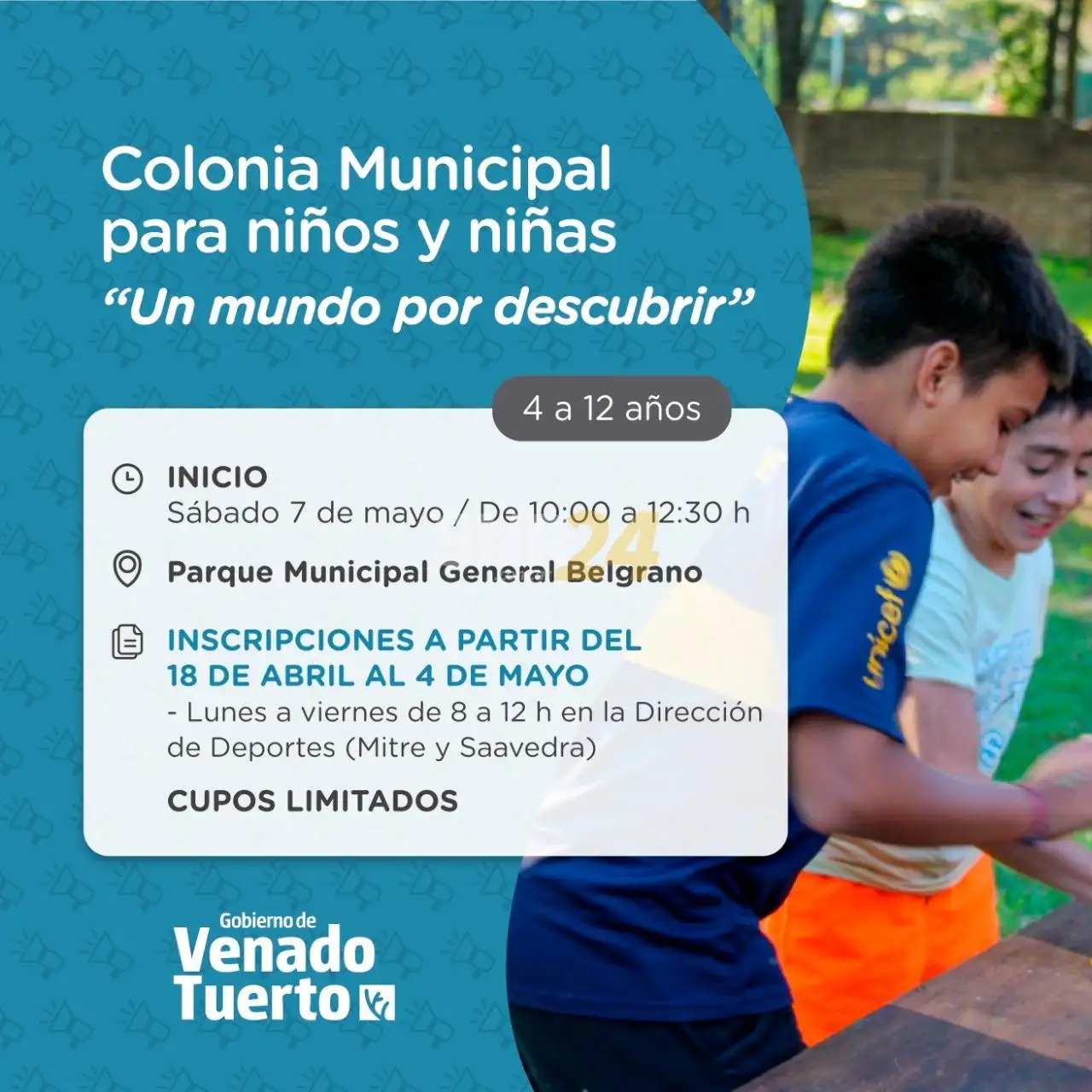 Nueva colonia municipal para chicos y chicas de 4 a 12 años 