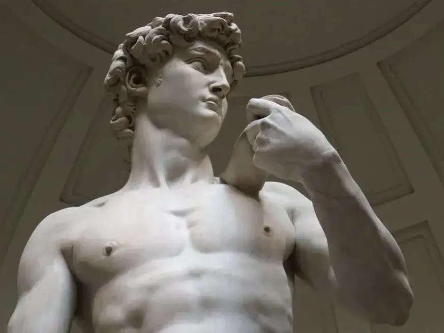 Fragmento de David, la obra maestra de Miguel Ángel. Foto: Galería de la Academia, Florencia.