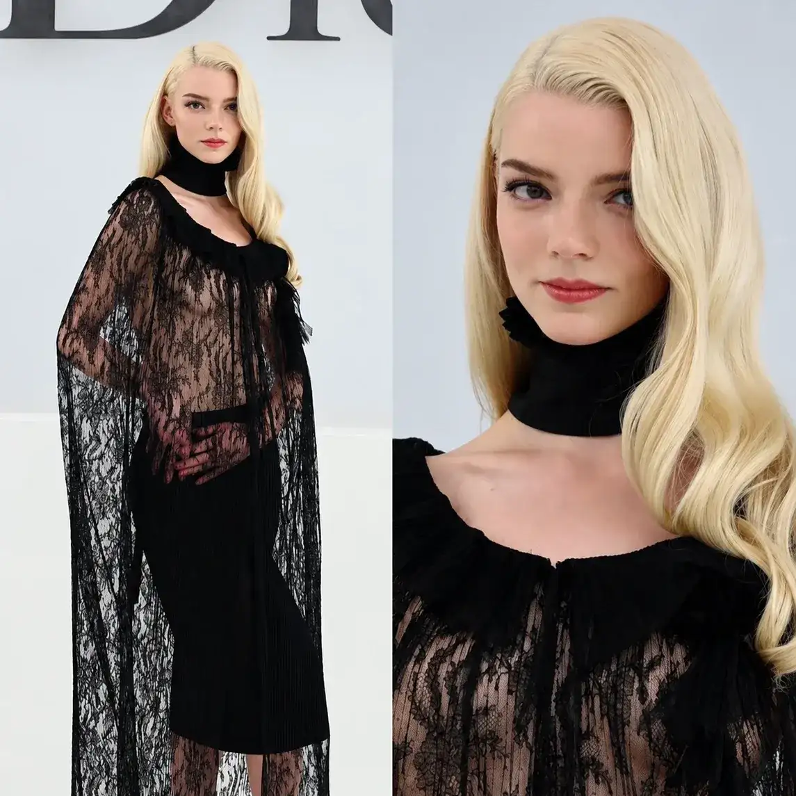 Anya Taylor-Joy deslumbró en París con transparencias para el desfile de Dior
