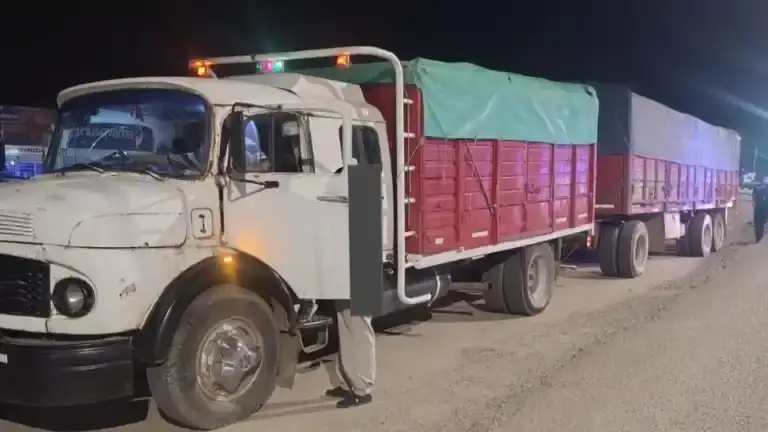El camión involucrado en el accidente.
