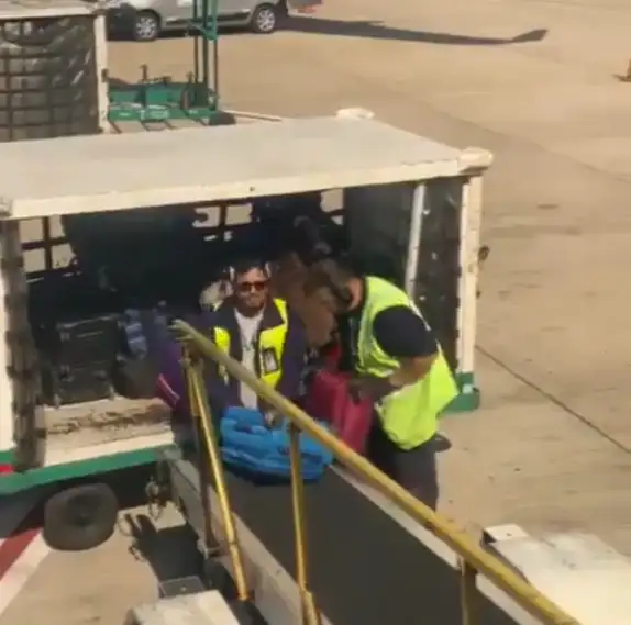 Los trabajadores despedidos fueron grabados por una pasajera que se quejó por la lentitud con la que descargaban el equipaje.