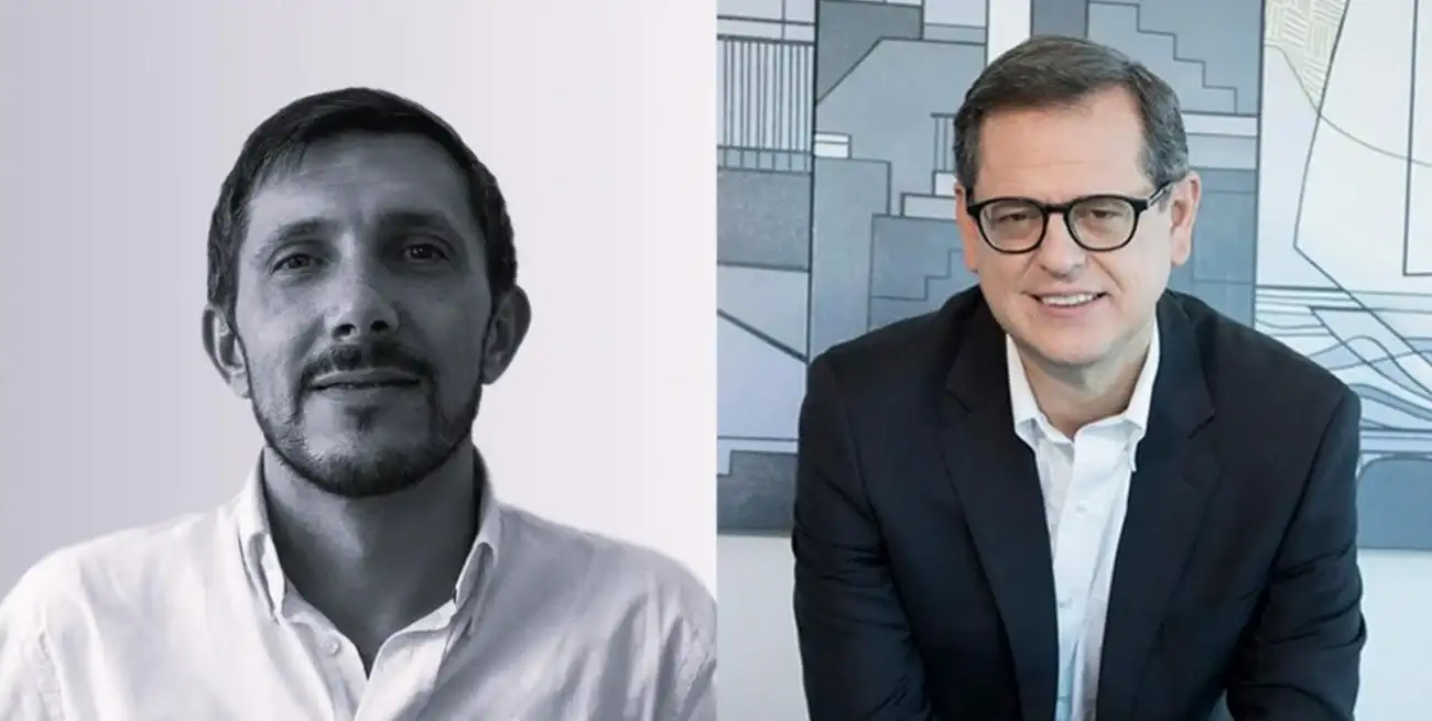 Fernando Dopazo y Carlos Rabascall, hablaron sobre la difícil realidad ecuatoriana desde sus experiencias en asesoramiento en comunicación, el ejercicio del periodismo y la participación política. Crédito: Gentileza Nexo Rosario