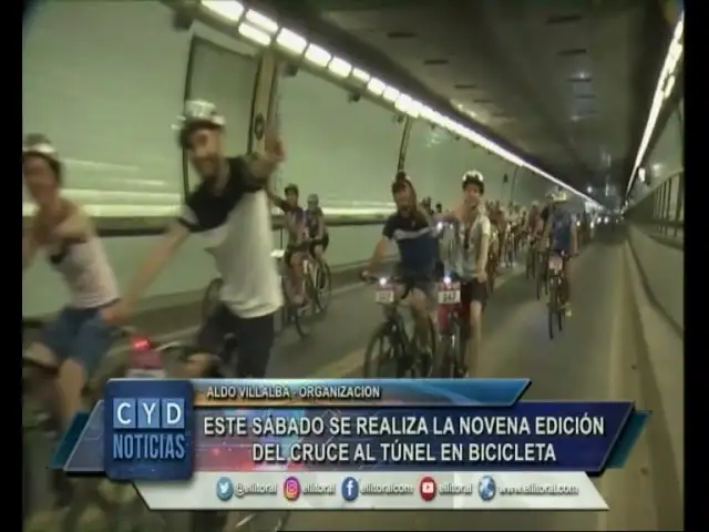 Este sábado se realiza la novena edición del cruce al túnel en bicicleta