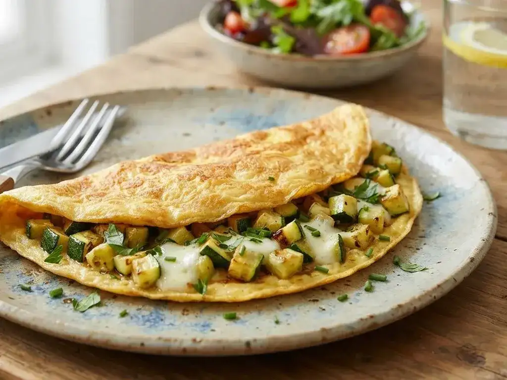 Tortilla de zucchini y queso en 17 minutos