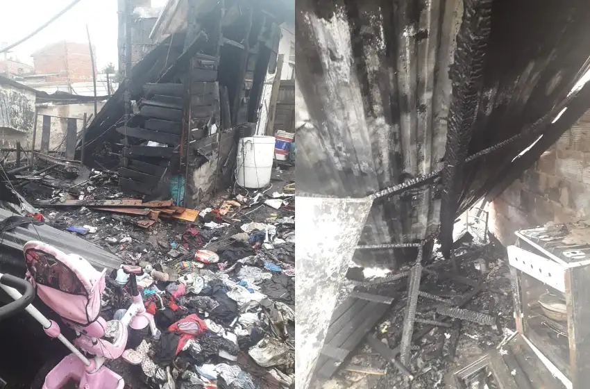 Piden donaciones para un familia que perdió su casa en un incendio a días del nacimiento de un bebé