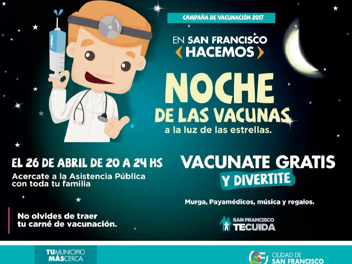 El miércoles se viene “La Noche de las Vacunas”