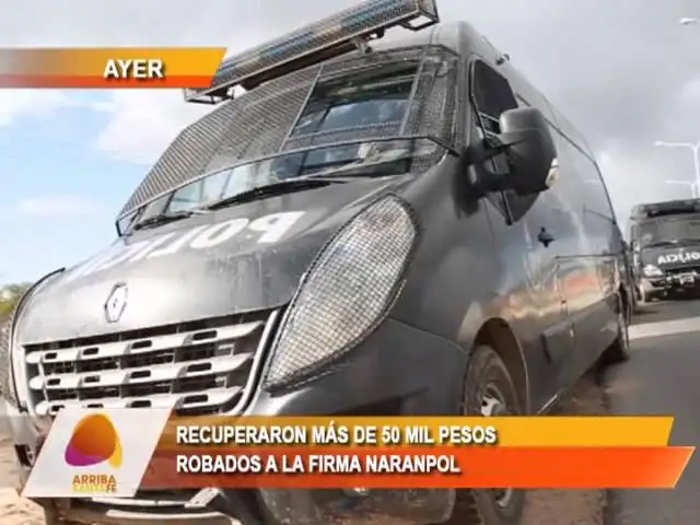 Recuperaron más de 50 mil pesos robados a la firma Naranpol