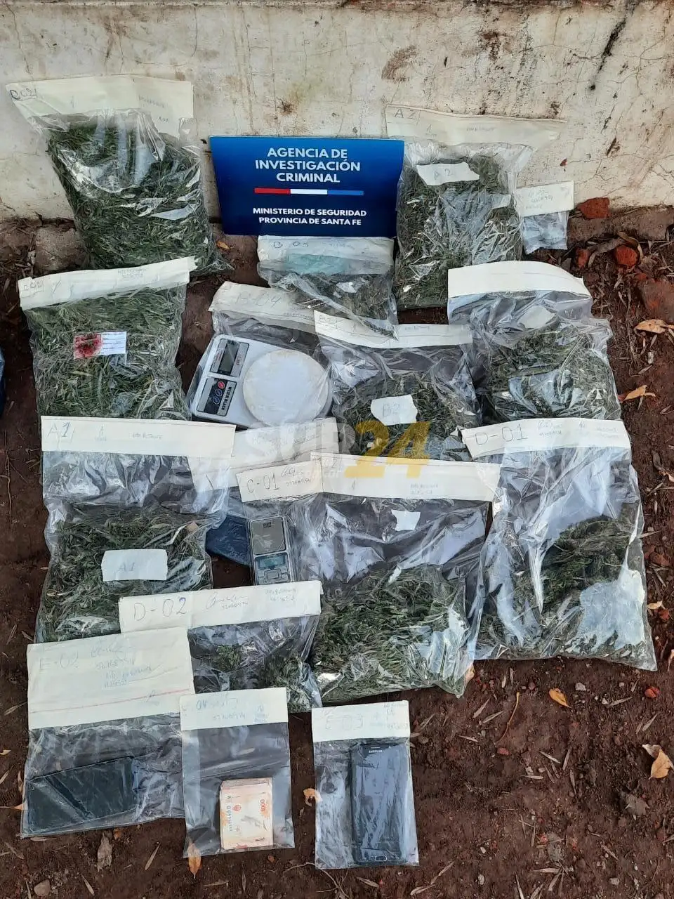 Buscaban una moto robada y encontraron más de un kilo de marihuana cosechada en Venado Tuerto