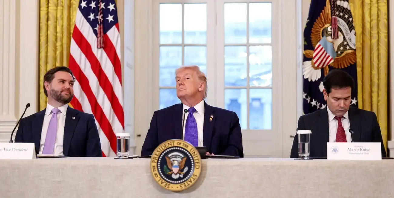 JD Vance y Marco Rubio acompañaron a Trump en la reunión. Reuters