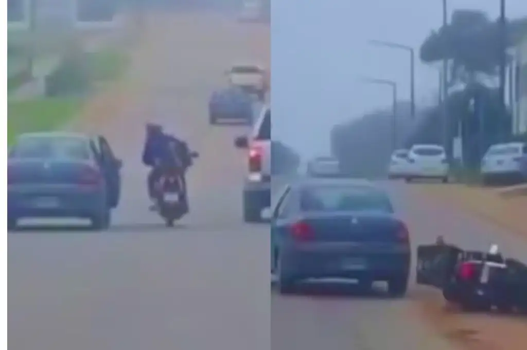 Atropelló a un motociclista y huyó