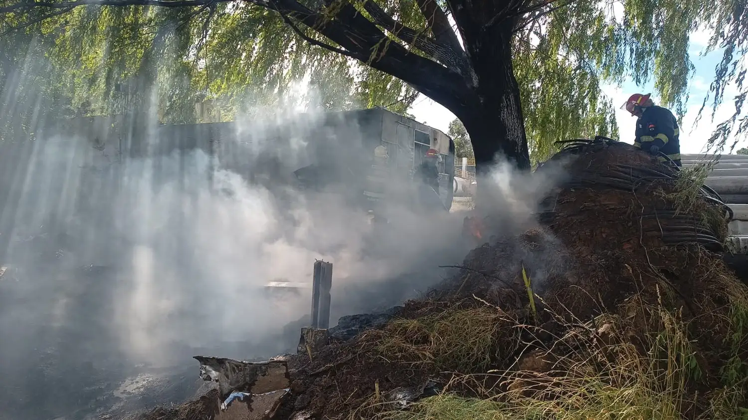 Al lugar acudió una dotación del Cuartel de Bomberos de Batán.
