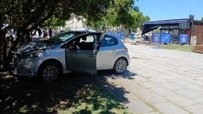 Así quedó el auto del conductor que murió en La Plata.