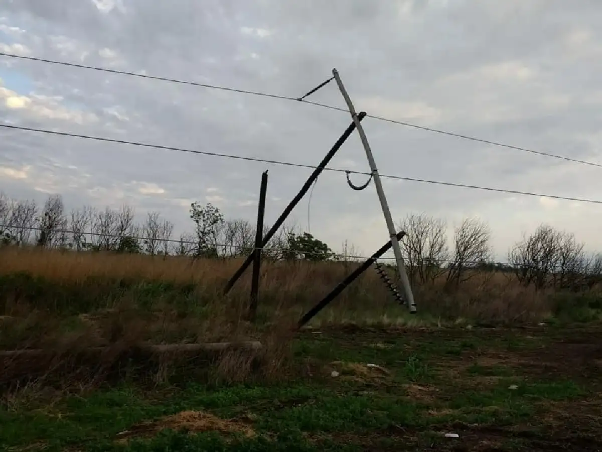 Una región de San Justo, sin luz tras la tormenta 