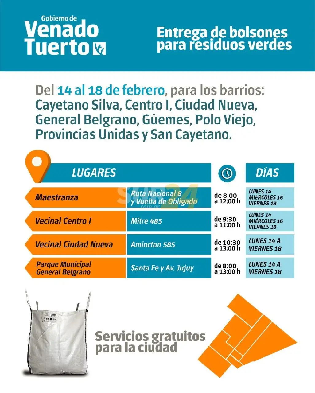 Entrega de bolsones para la recolección de restos verdes
