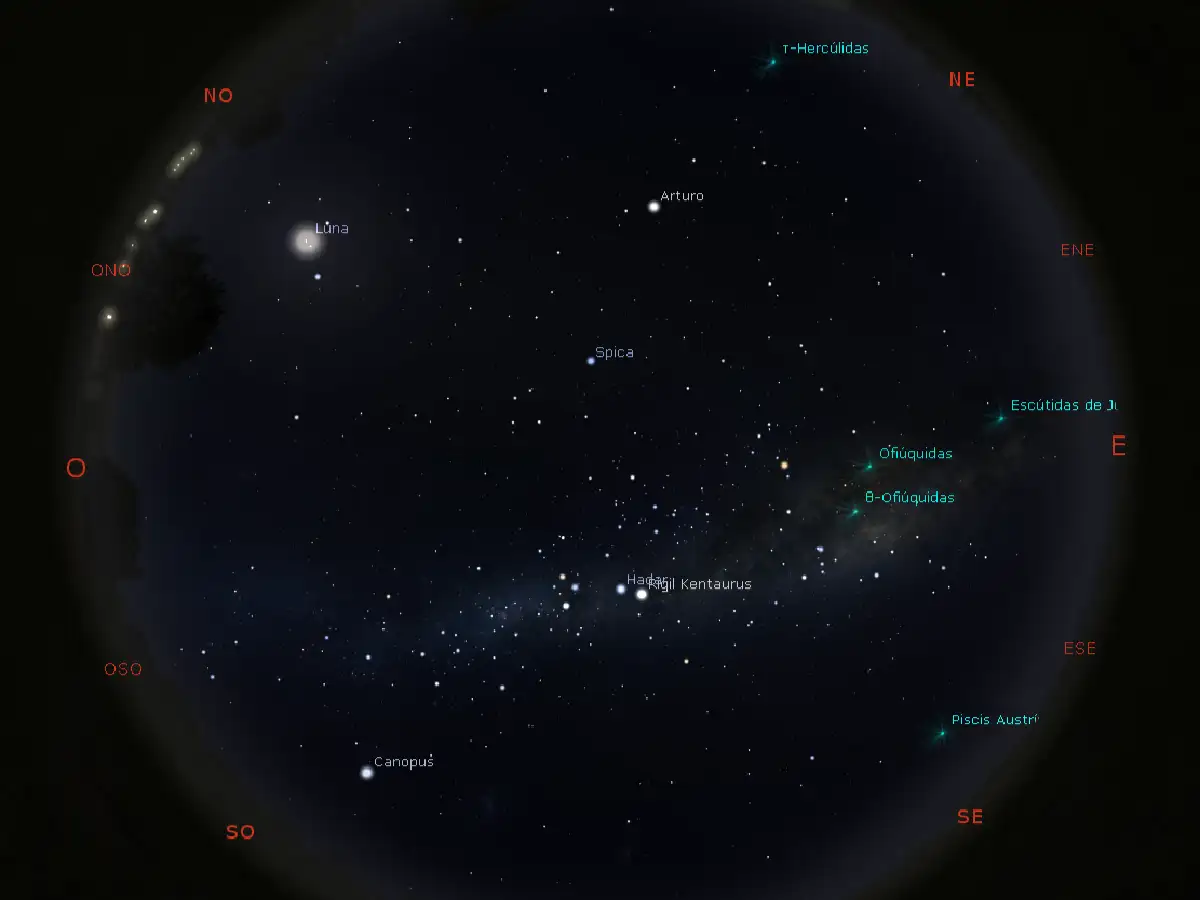 Difunden una guía para identificar objetos en el cielo nocturno