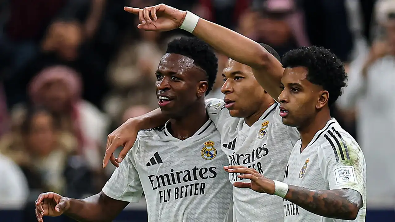 Vinicius Jr, Kylian Mbappé y Rodrygo, los goles del Real.