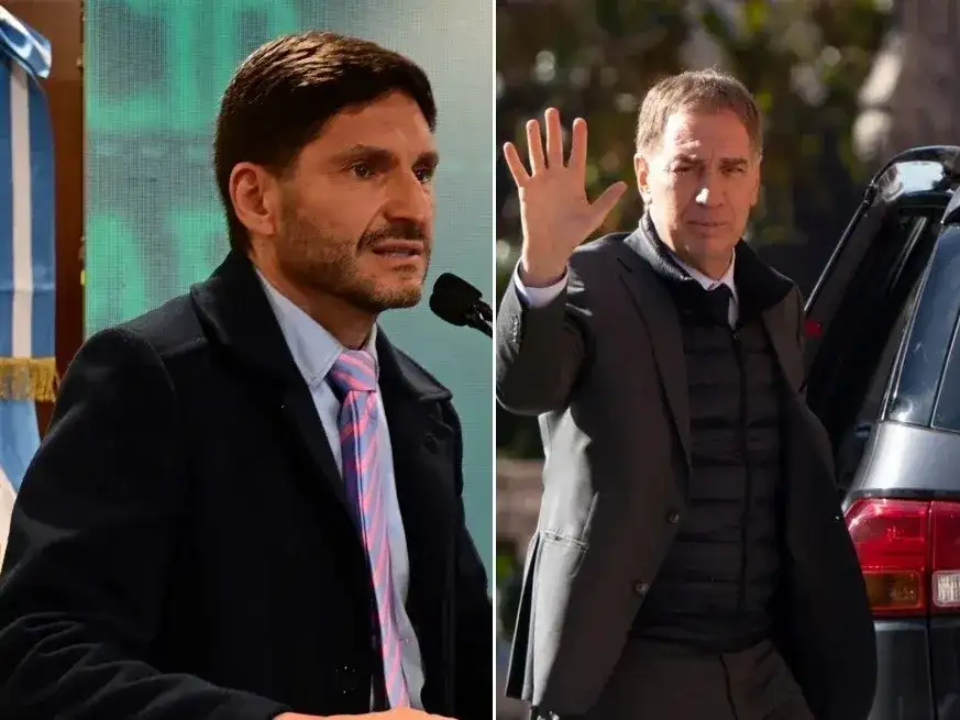El gobernador de Santa Fe, Maximiliano Pullaro, junto al jefe de Gabinete de Nación, Diego Santilli.