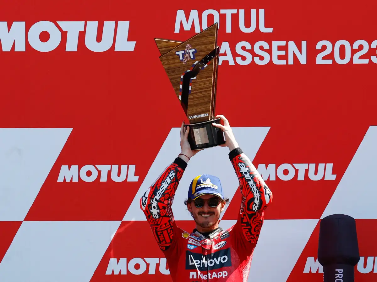 Bagnaia festejó en el autódromo de Assen