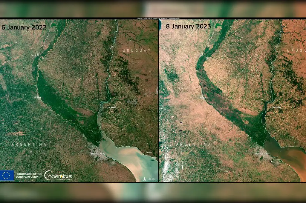 Escalofriante: así se observa, desde el espacio, la sequía en Argentina