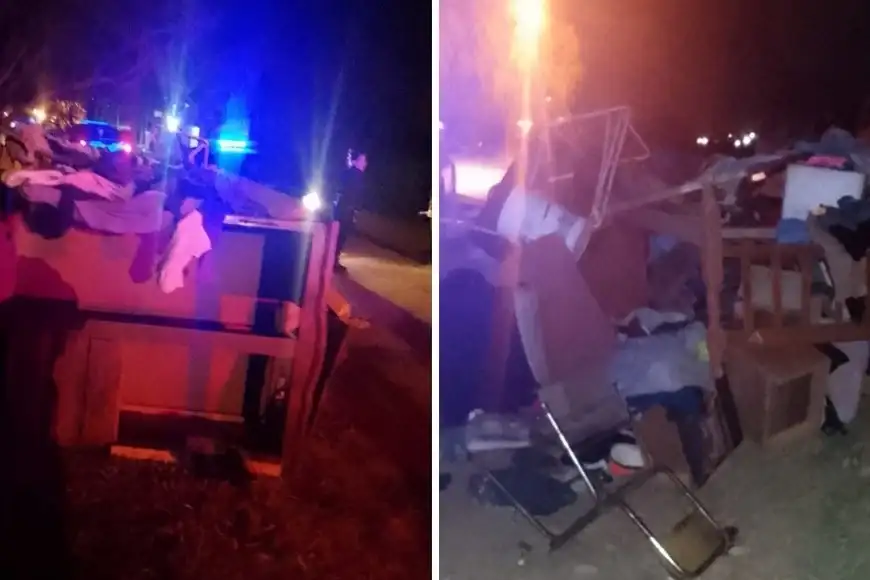 Las pertenencias de Eliana en la vereda tras el ataque de los narcos.
