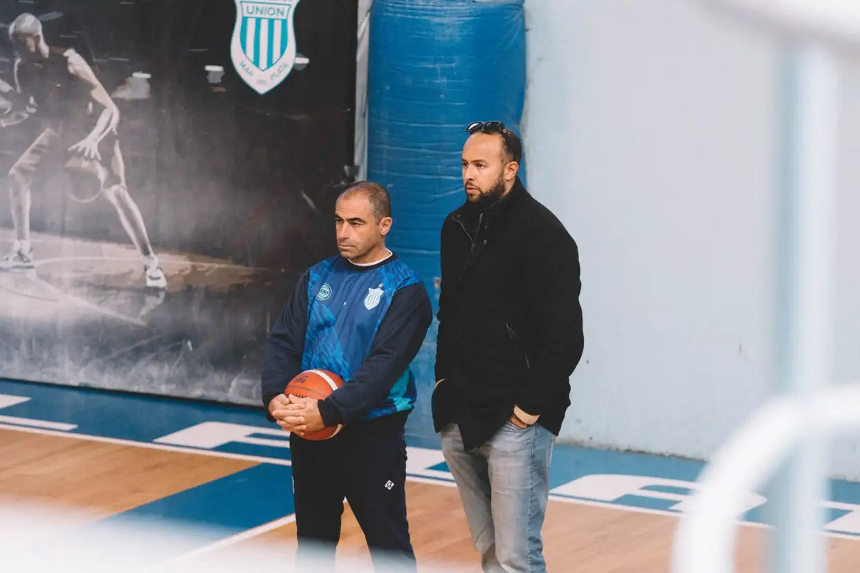 Lauría y Rivero juntos durante una práctica de Unión.