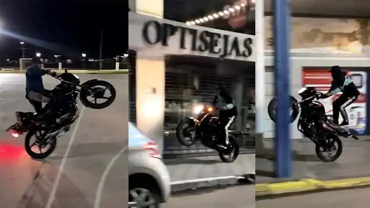 El video de un motociclista haciendo piruetas en Cañuelas encendió la polémica.