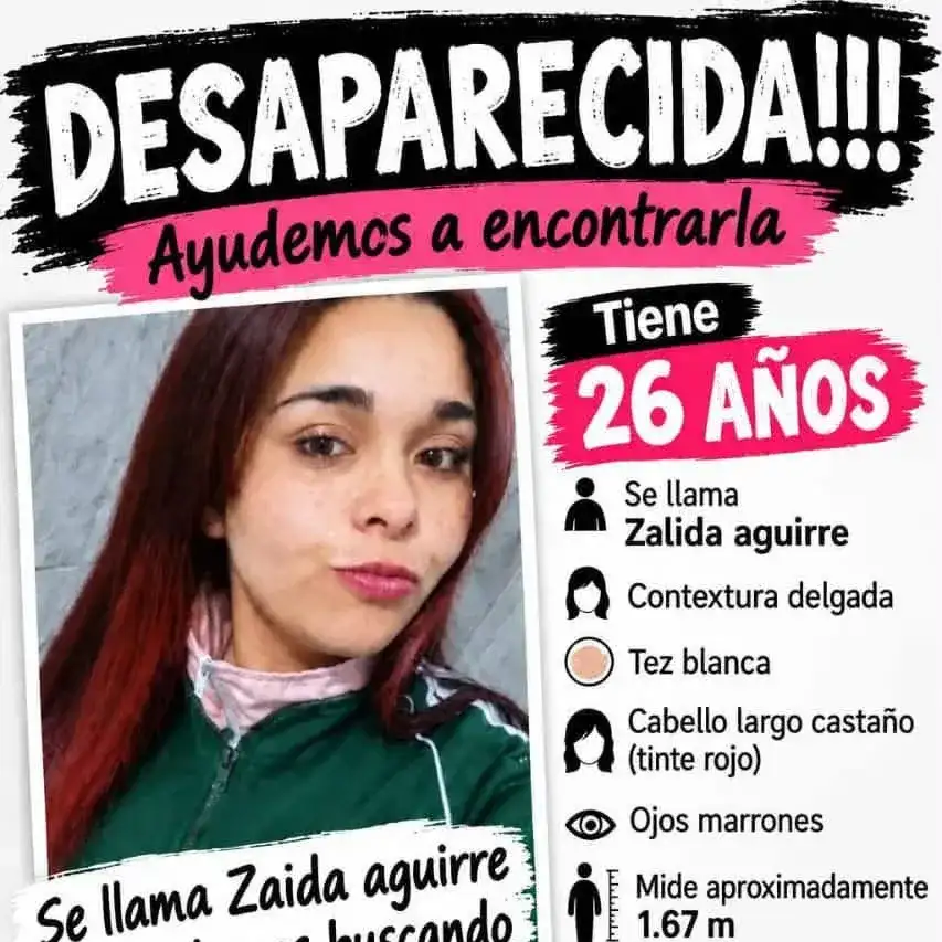 Buscan de manera urgente a Zaida Elizabeth Aguirre en Mar del Plata