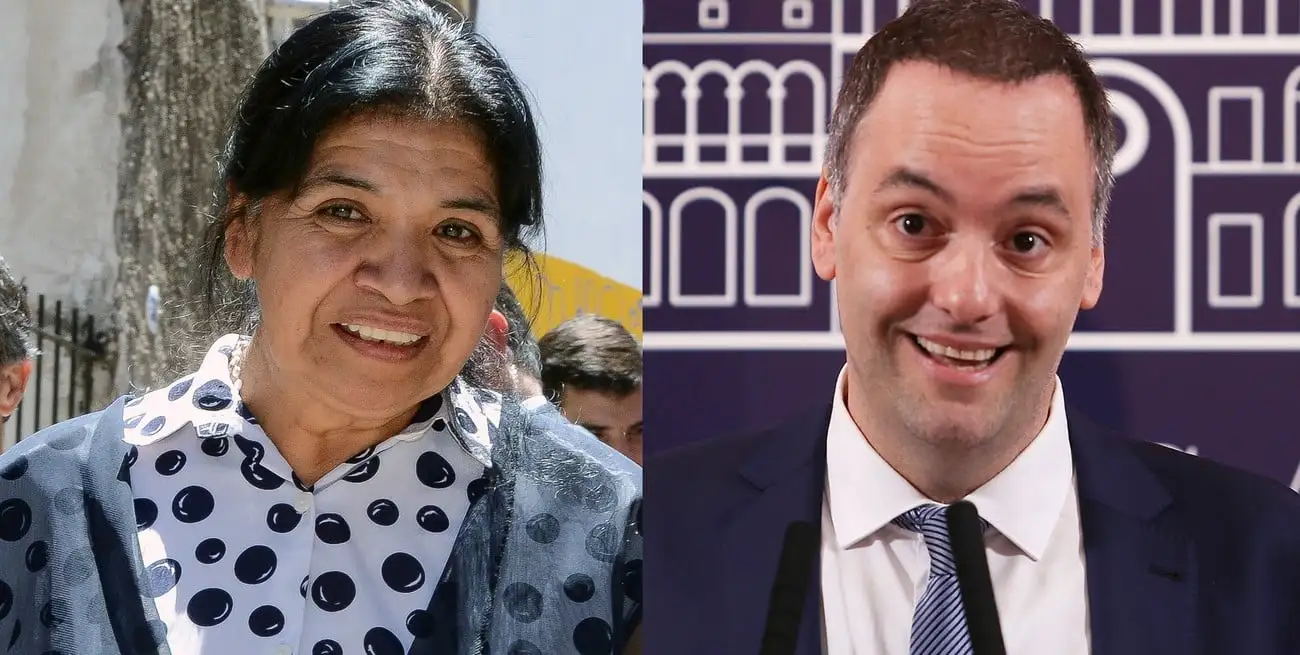 Margarita Barrientos y el vocero presidencial, Manuel Adorni