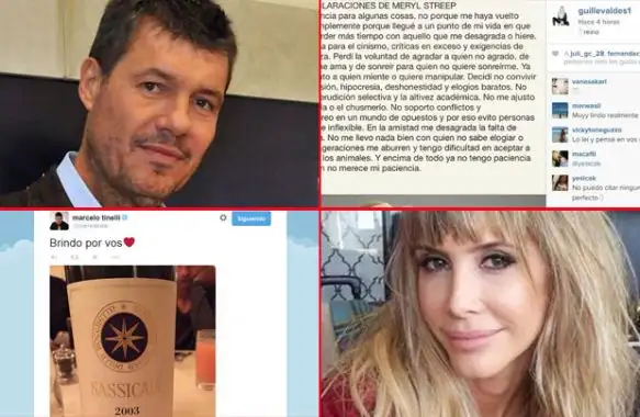 Mensajes enigmáticos de Marcelo Tinelli y Guillermina Valdés