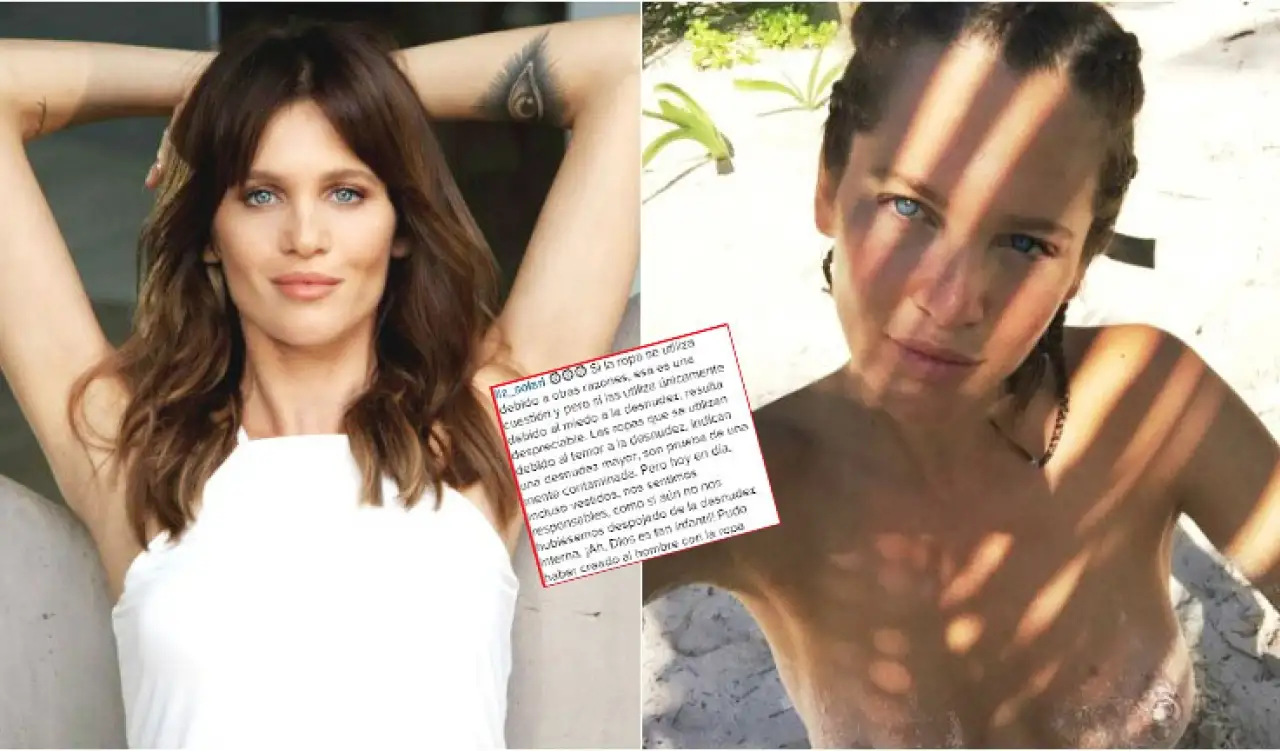 Liz Solari publicó una foto en topless y se descargó con un texto: mirá el motivo