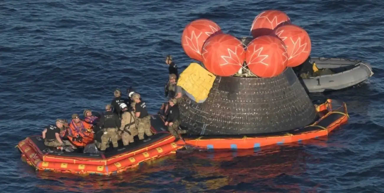 Rescate de la tripulación de la misión Artemis II. Foto: NASA
