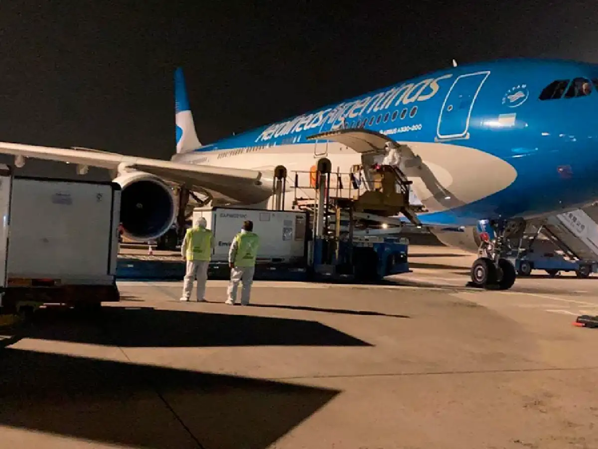 El avión de Aerolíneas Argentinas ya partió de China con las dosis de la vacuna Sinopharm