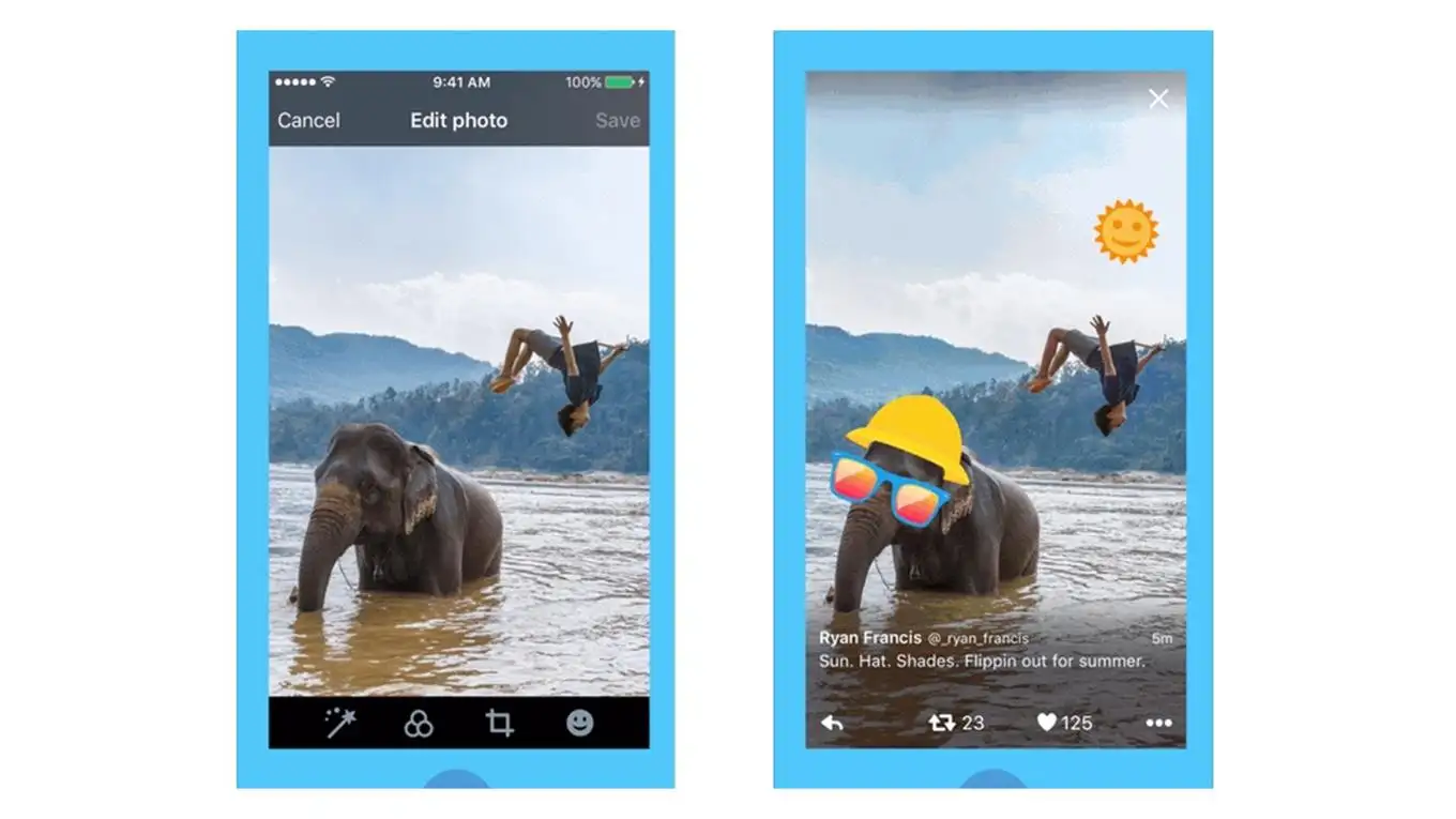 Los stickers llegan a las fotos de Twitter