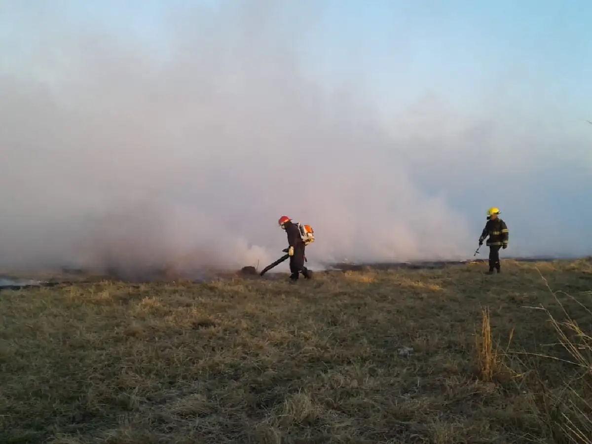 Bomberos extinguieron un voraz incendio de pastizales